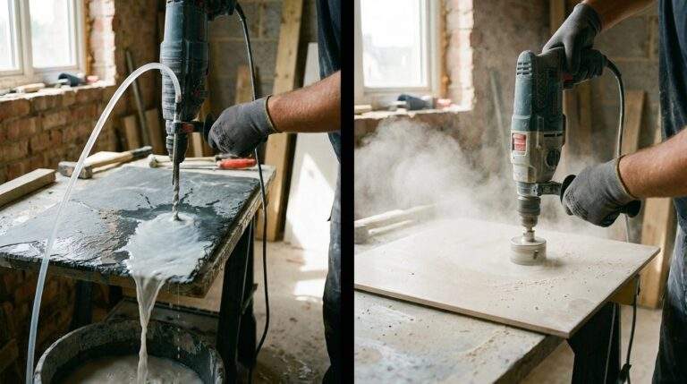 Czym różni się wiercenie w płytkach na mokro od metody na sucho?