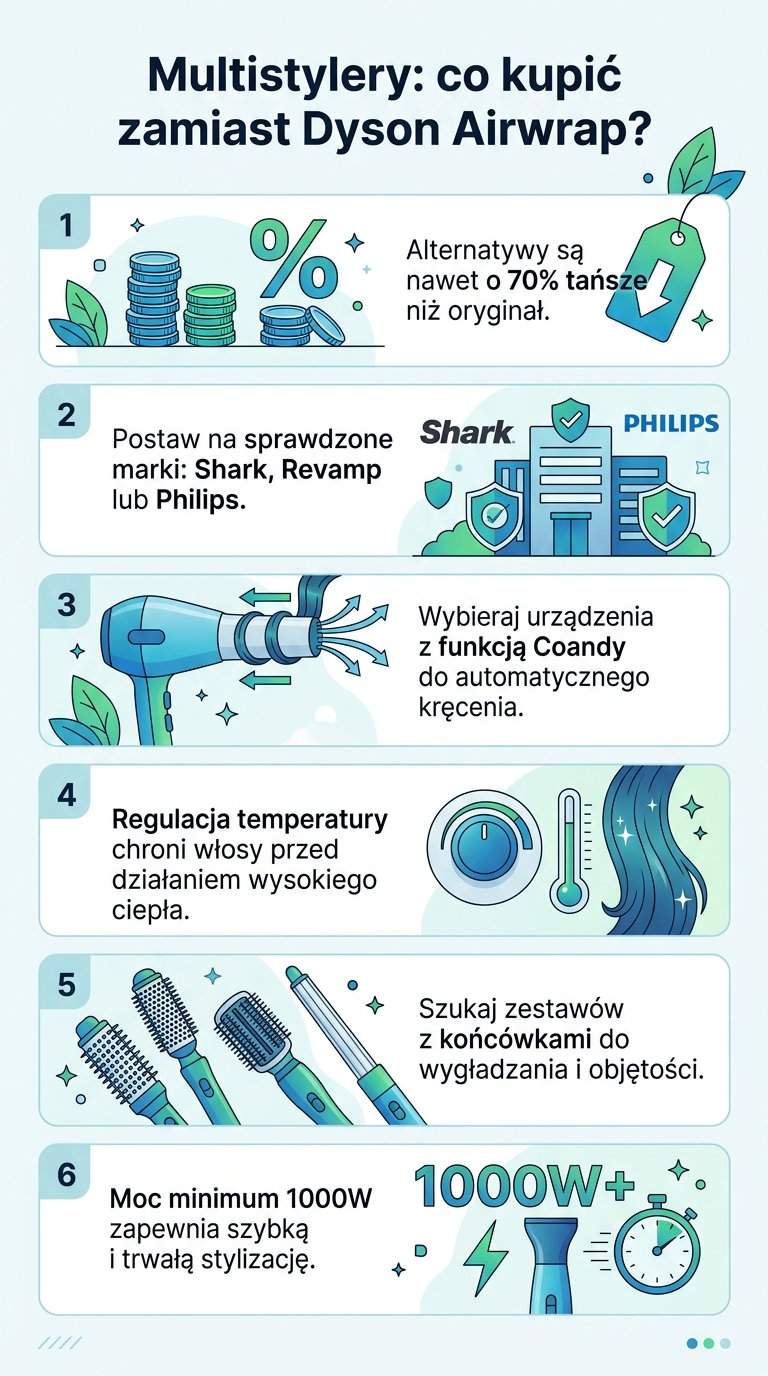 Infografika: Co zamiast Dyson Airwrap? Sprawdź alternatywy