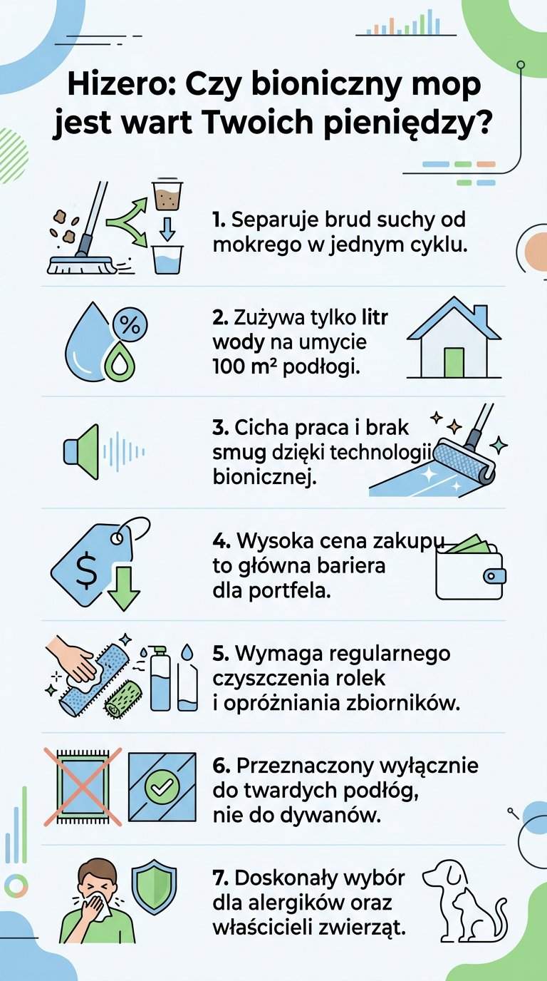 Infografika: Czy warto kupić mop Hizero? Warto, ale…