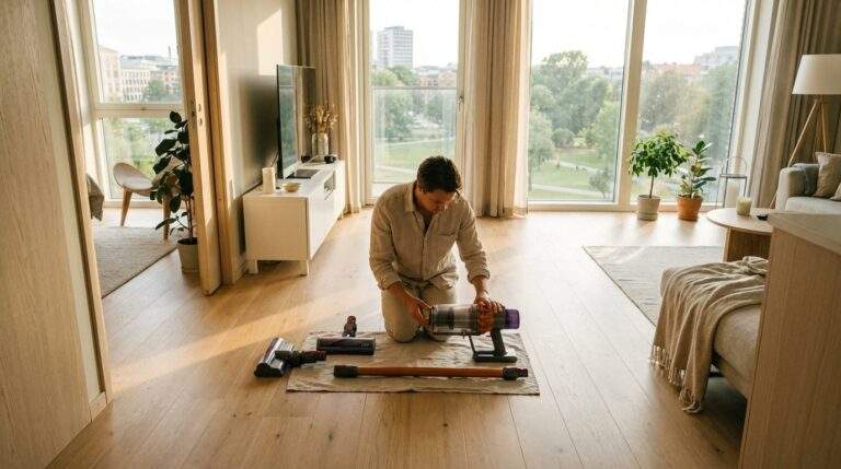 Wide shot of a bright