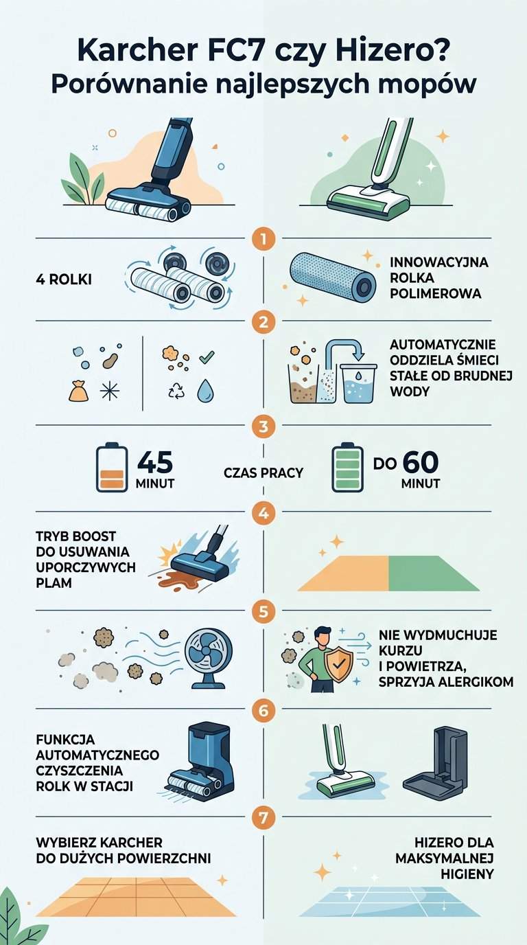 Infografika: Karcher fc7 czy Hizero? Wybór nie taki prosty