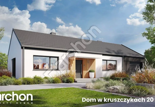 Dom w kruszczykach 20 (GE) – parterowy projekt z garażem jednostanowiskowy i czterema pokojami